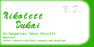 nikolett dukai business card